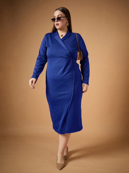 Women's Blue Solid Dress
