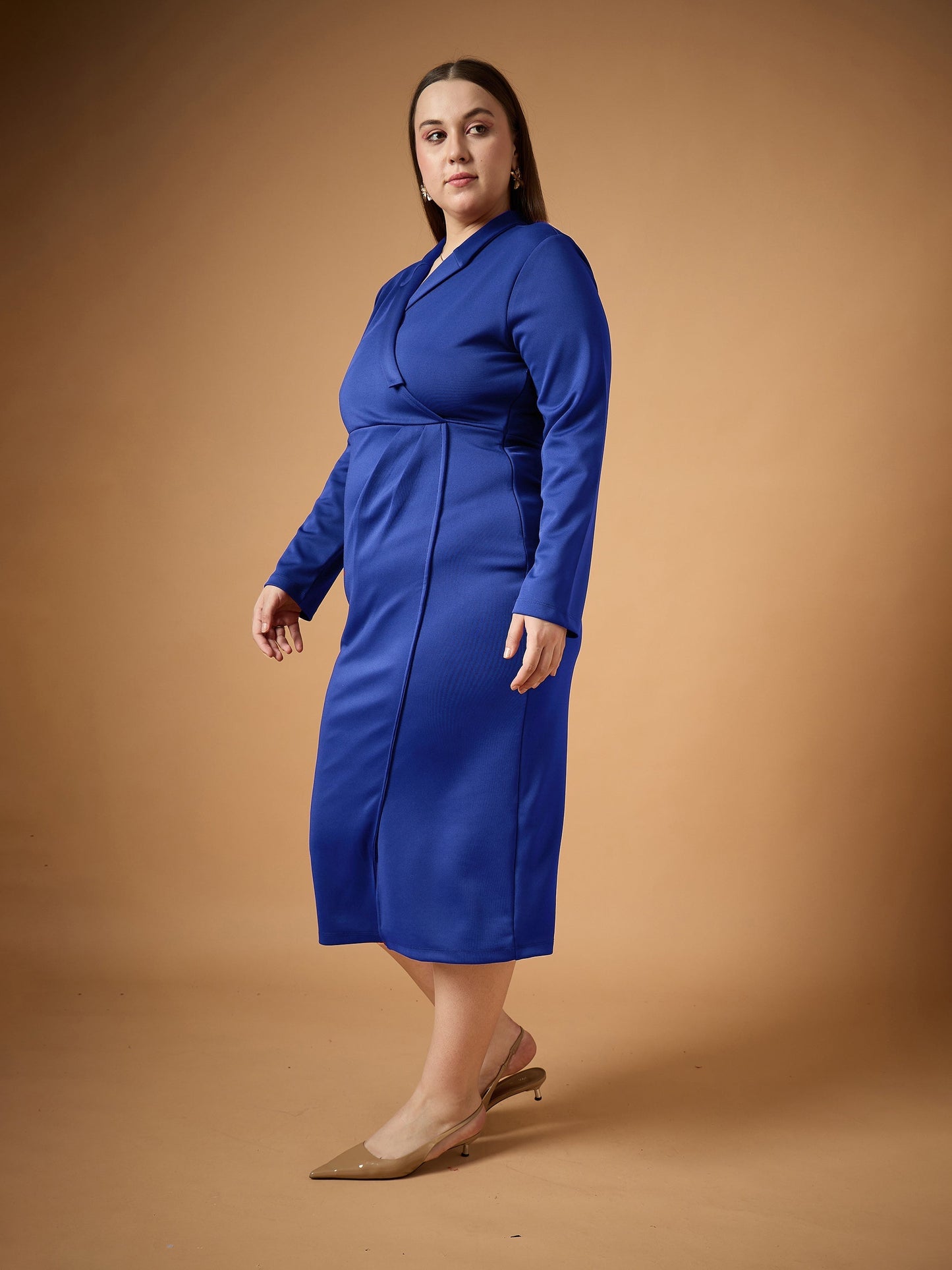 Women's Blue Solid Dress