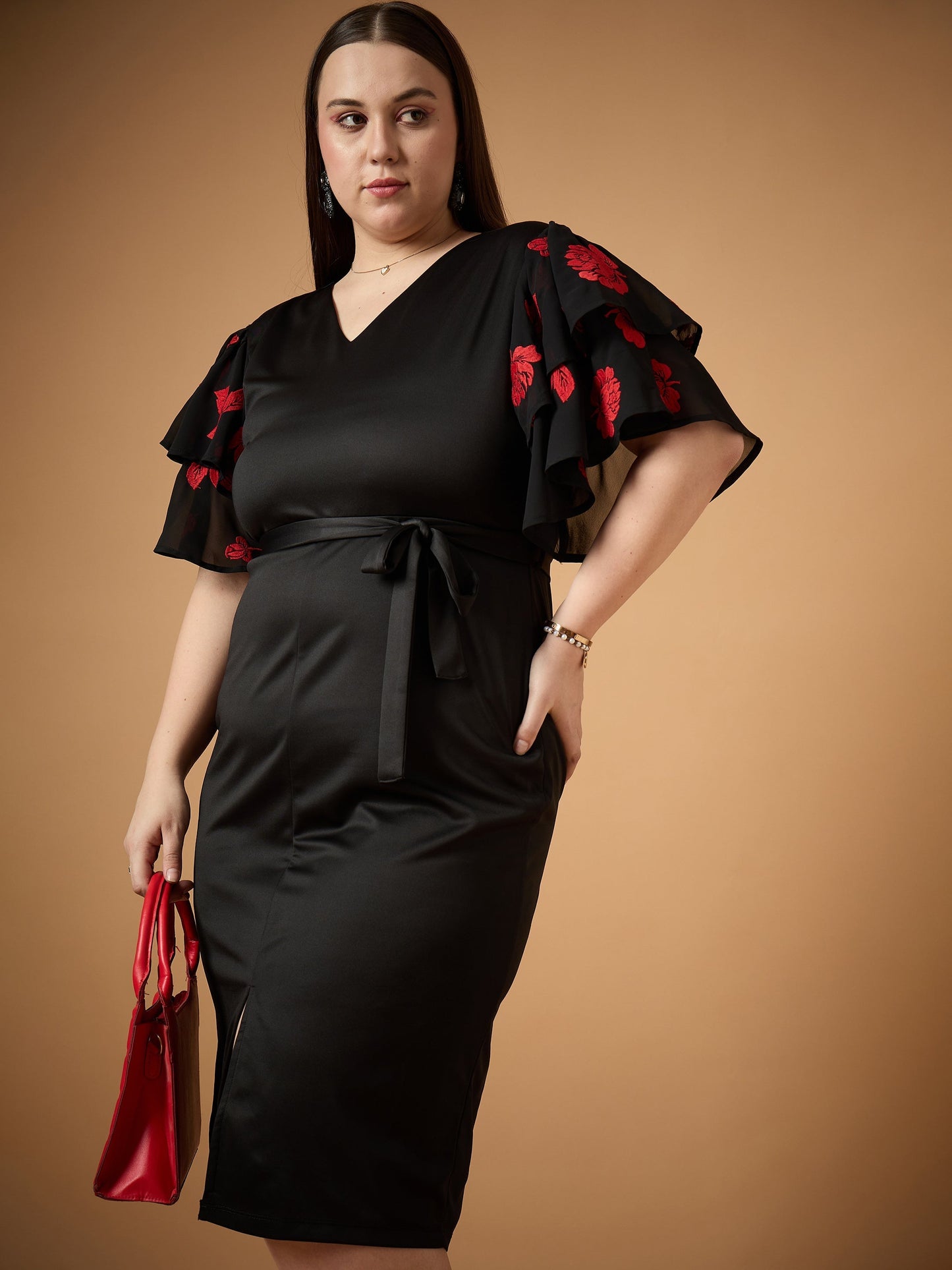 Women's Black Solid Dress