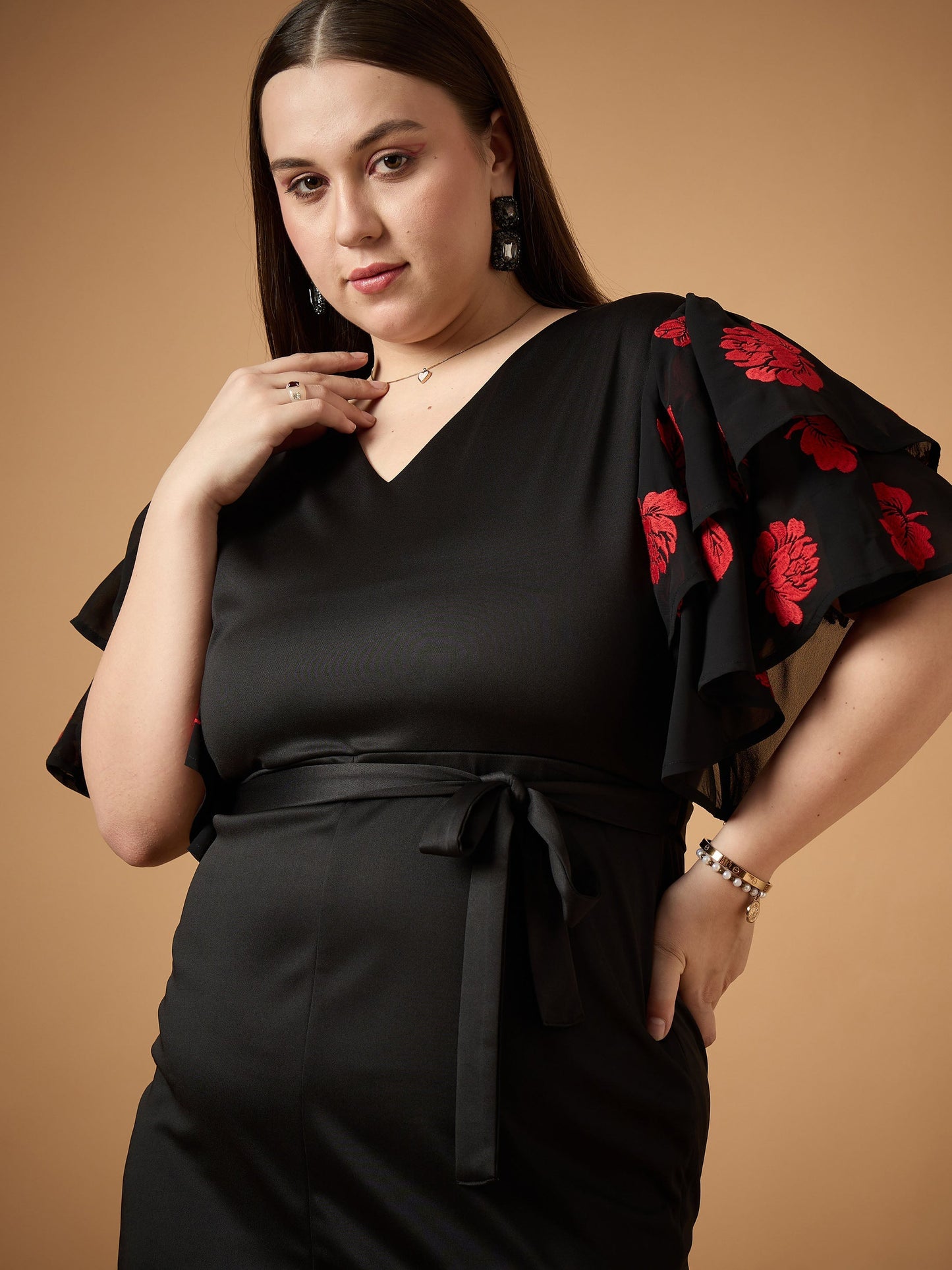 Women's Black Solid Dress