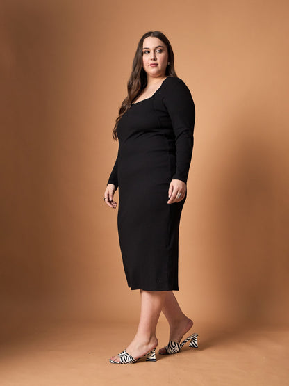 Women's Black Rib Dress