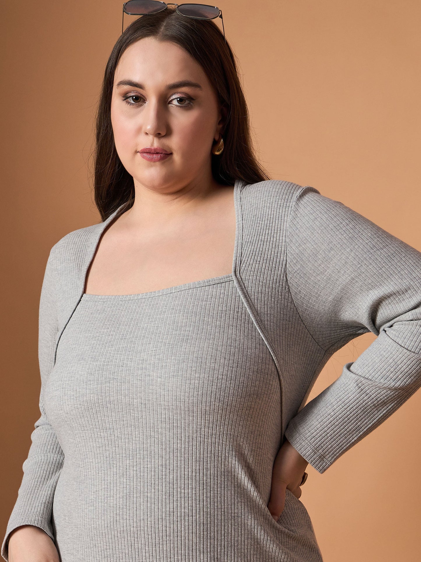 Women's Grey Rib Dress