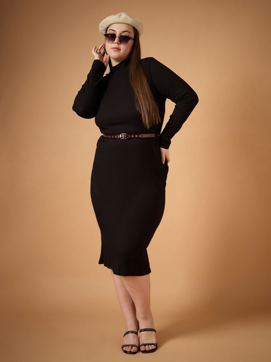 Women's Black Rib Dress