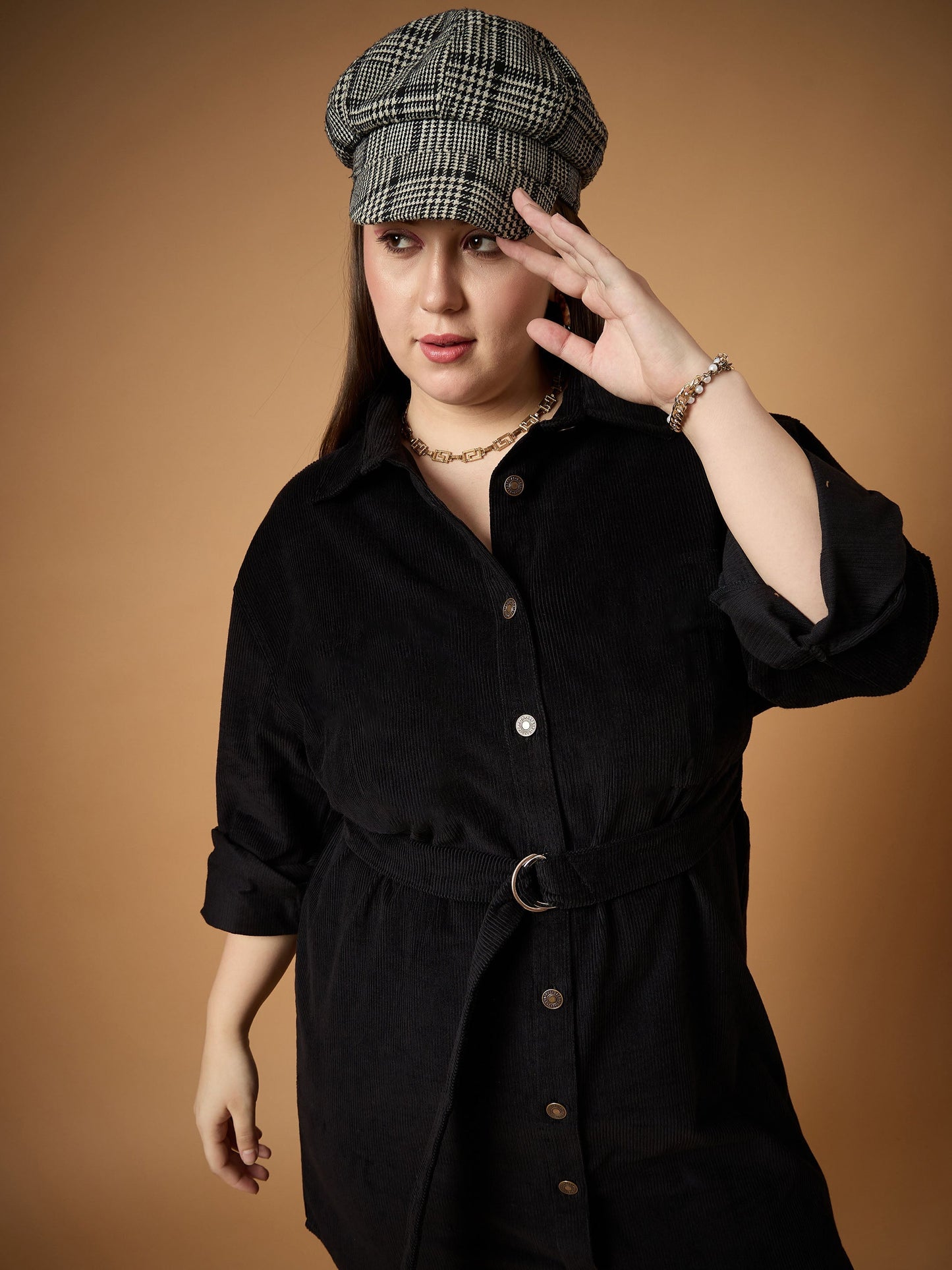 Women's Black Solid Dress