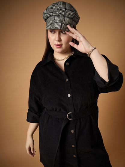 Women's Black Solid Dress
