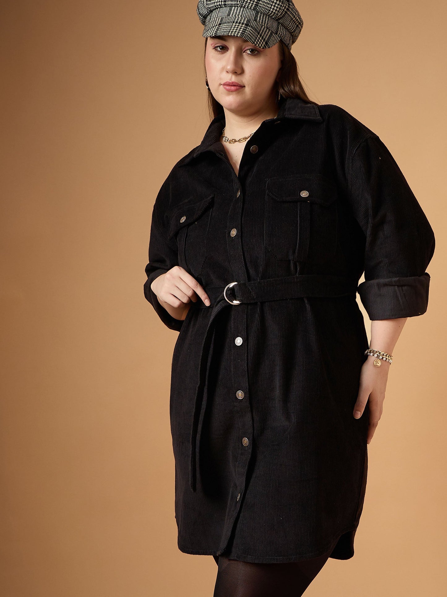 Women's Black Solid Dress