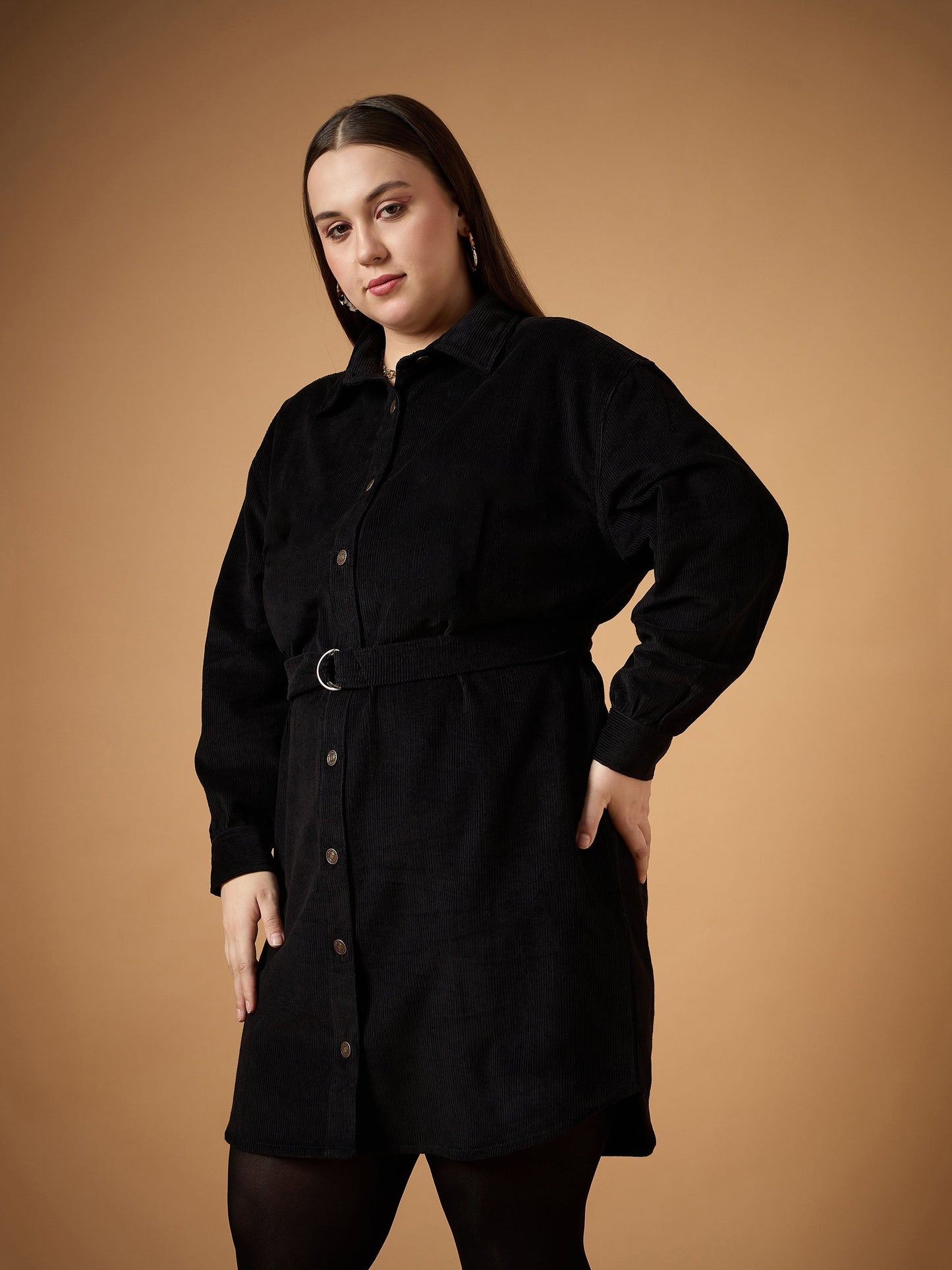 Women's Black Solid Dress