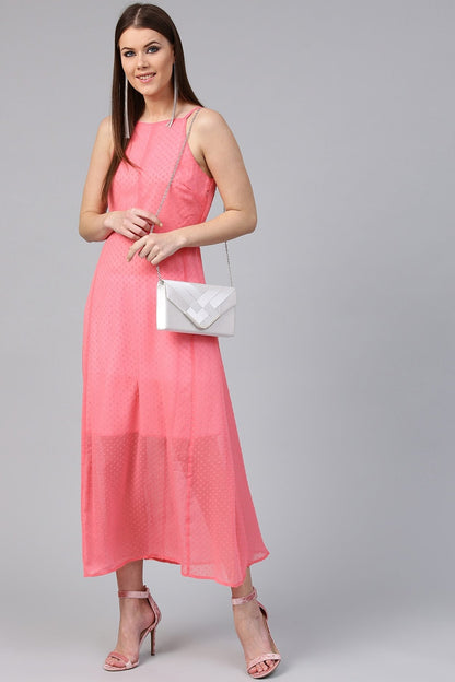 Women's Pink Halter Maxi