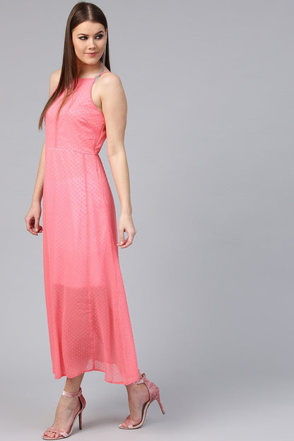 Women's Pink Halter Maxi