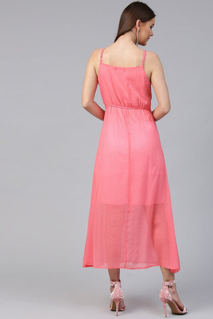 Women's Pink Halter Maxi