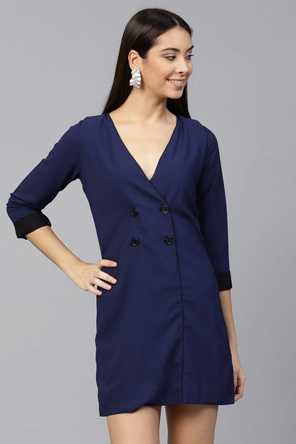 Women's Navy Wrap Dress