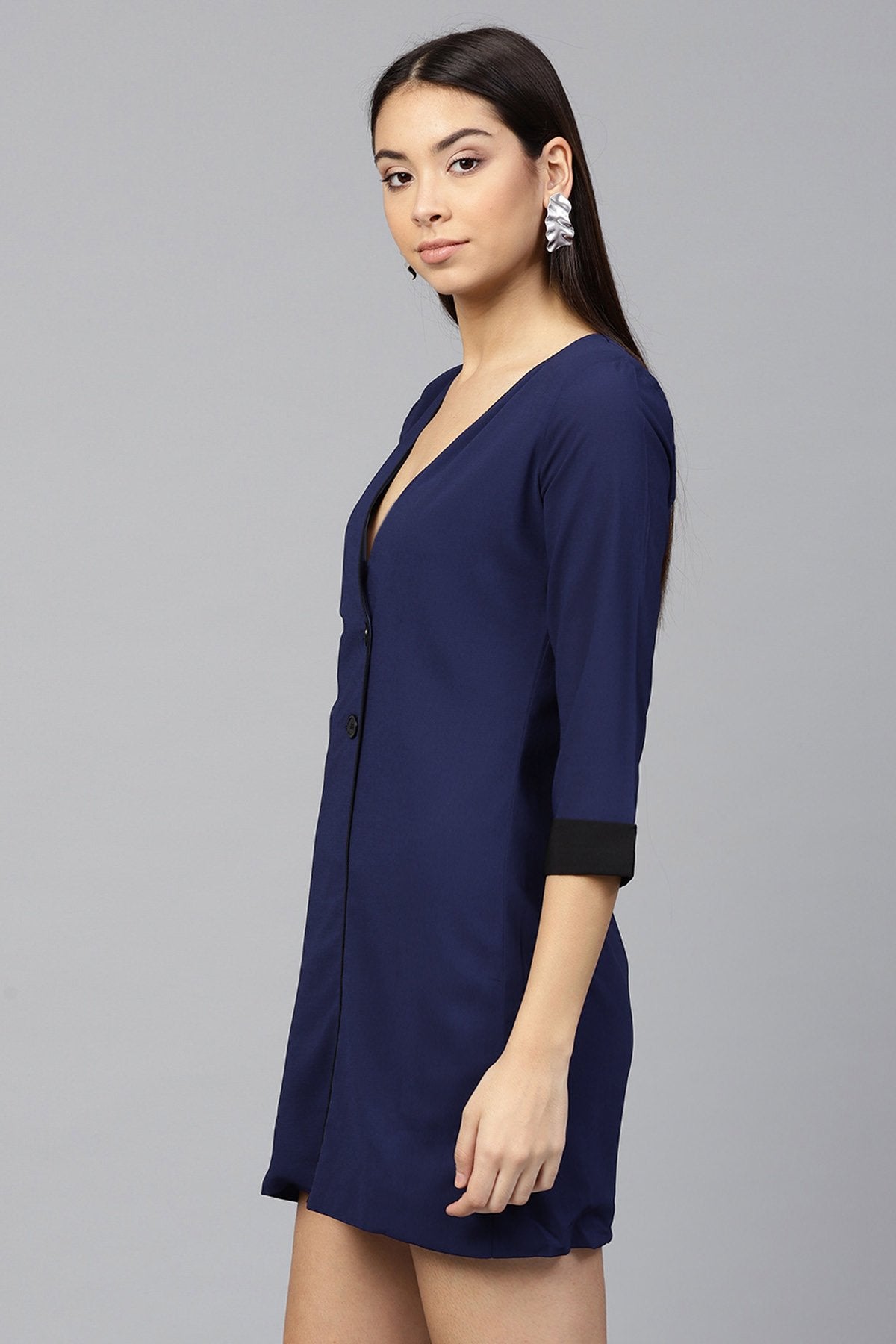 Women's Navy Wrap Dress