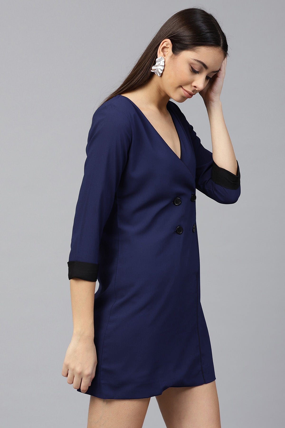 Women's Navy Wrap Dress