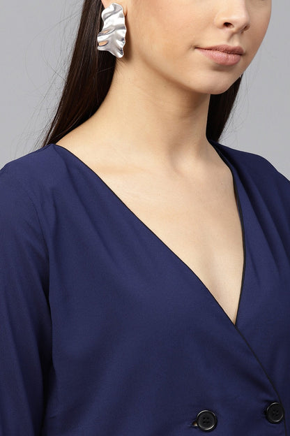 Women's Navy Wrap Dress