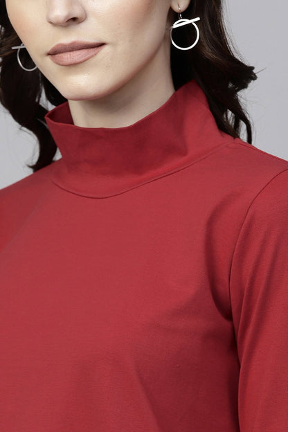 Women's Red Turtle Neck Tent Dress
