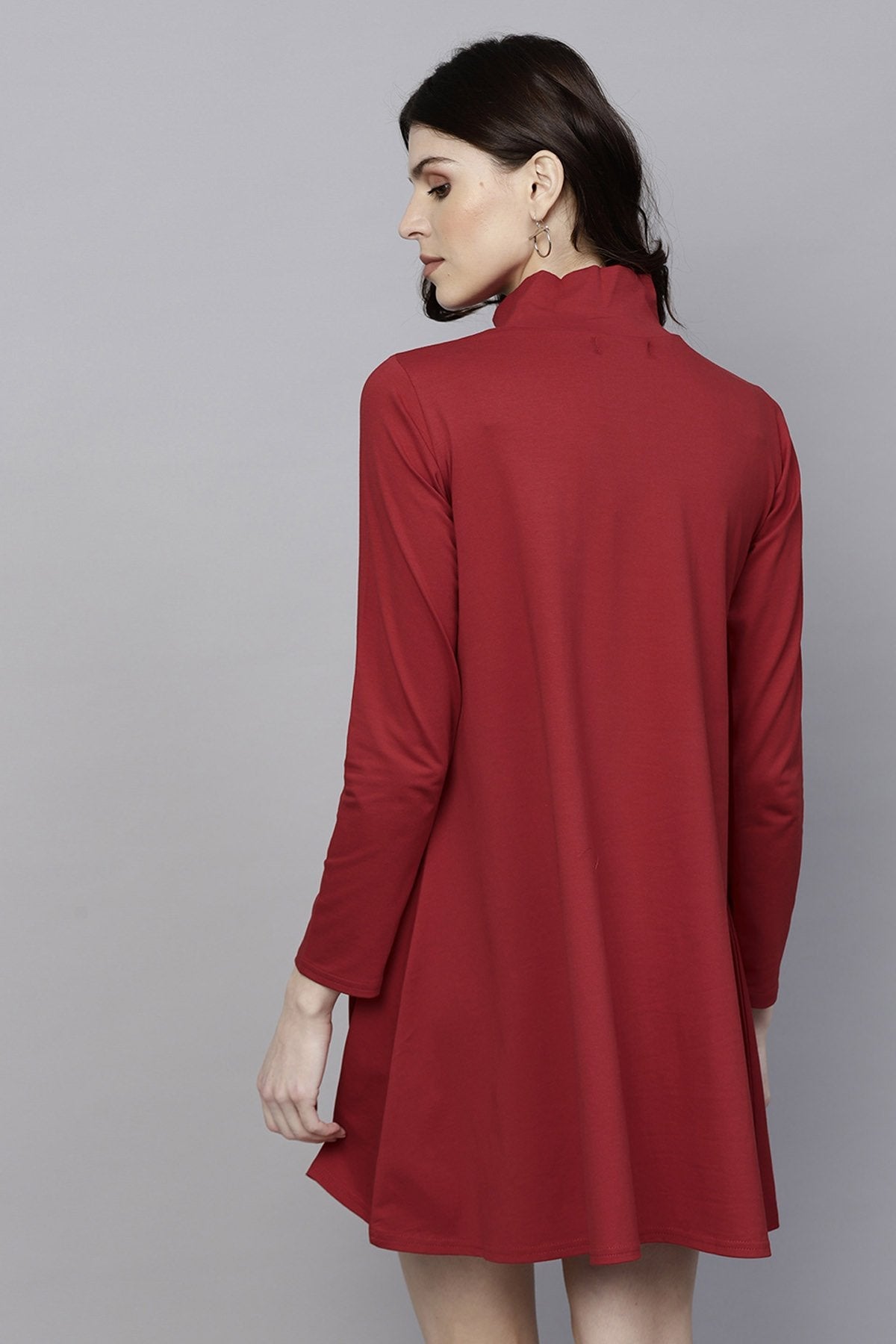 Women's Red Turtle Neck Tent Dress