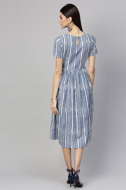 Women's Indigo Stripe Pocket Dress