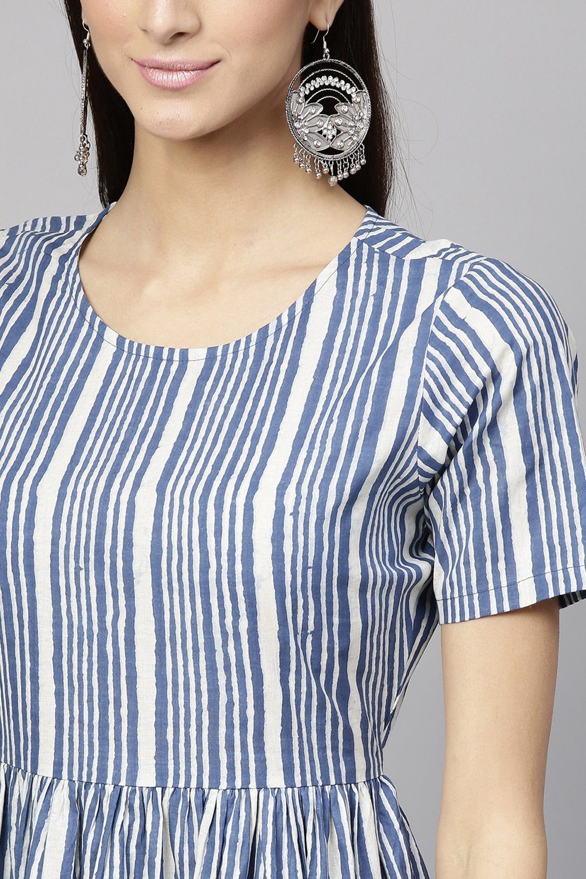 Women's Indigo Stripe Pocket Dress