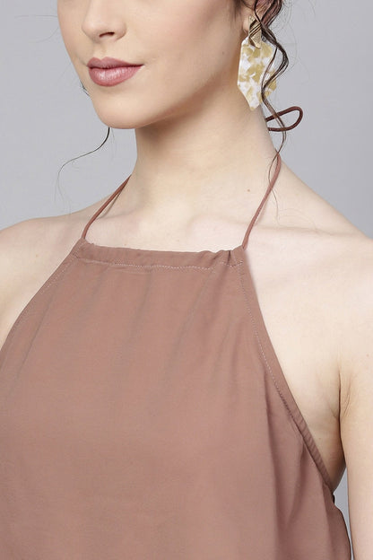 Women's Rosewood Halter Neck Layered Maxi