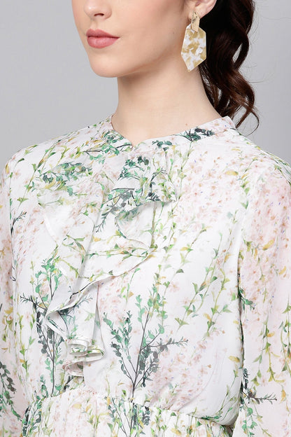 Women's Off-White Floral Skater Dress