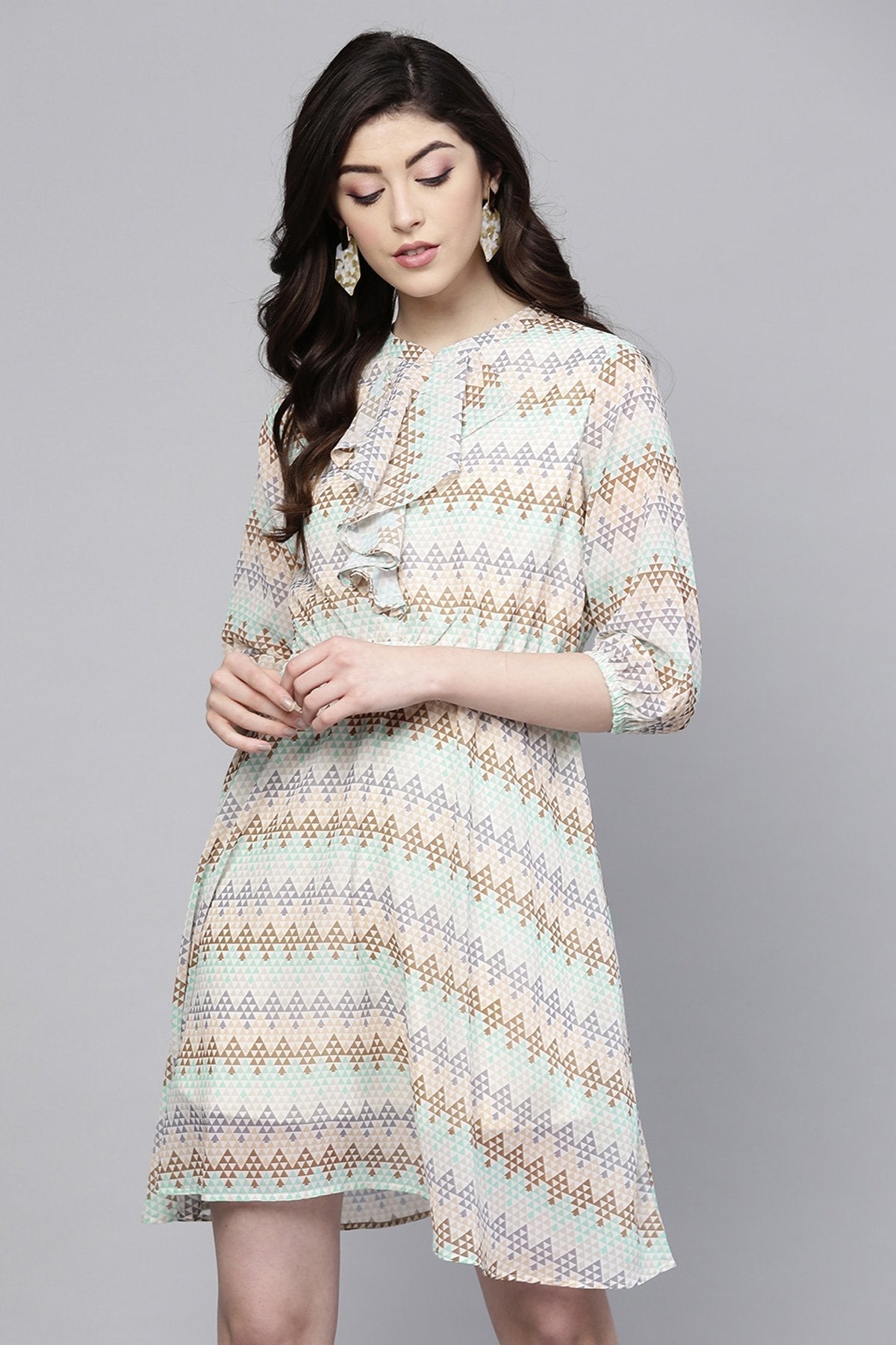 Women's Geometric Pattern Skater Dress
