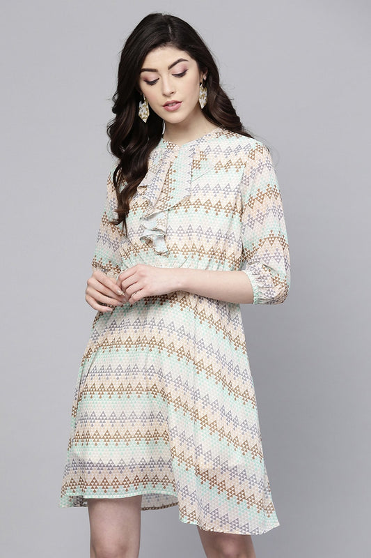 Women's Geometric Pattern Skater Dress