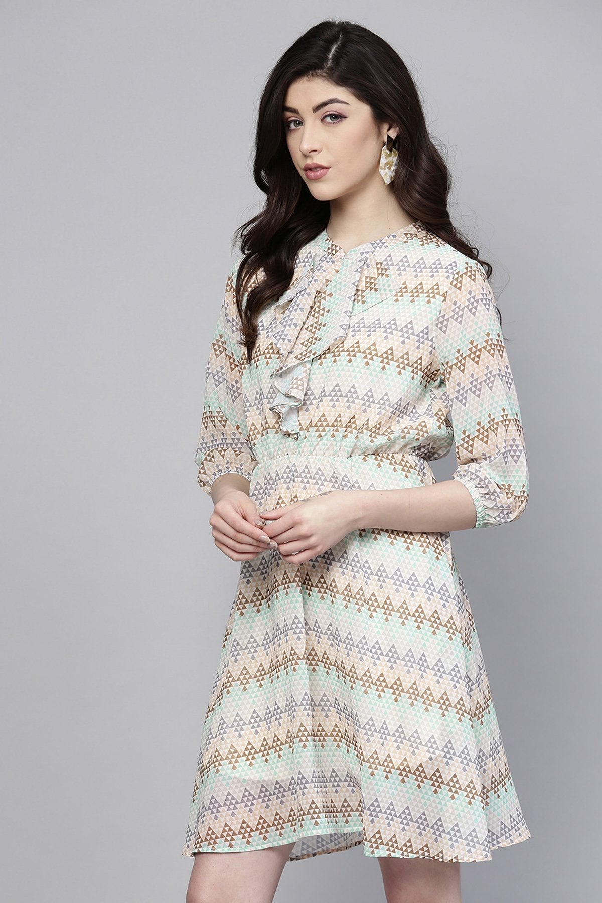 Women's Geometric Pattern Skater Dress