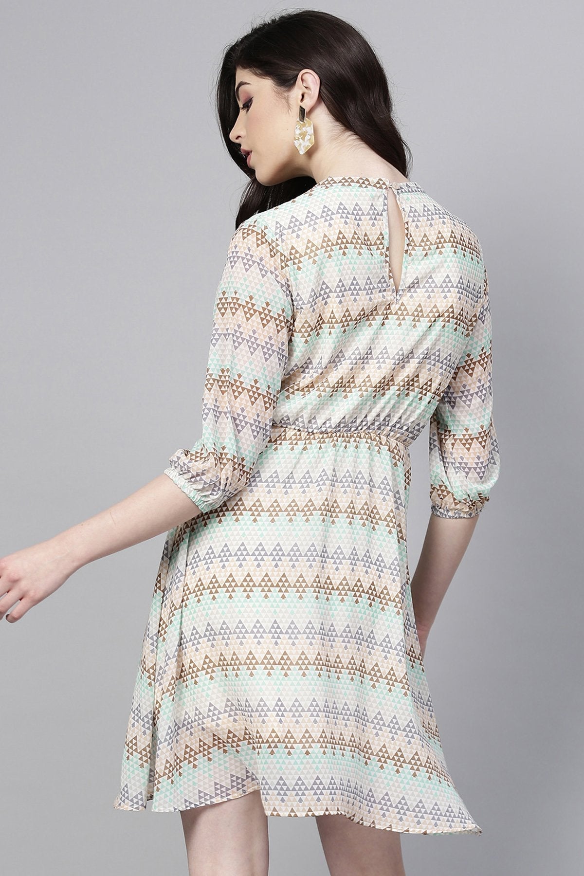 Women's Geometric Pattern Skater Dress