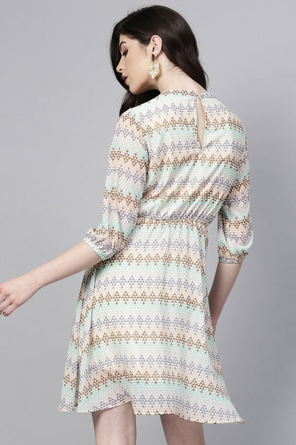 Women's Geometric Pattern Skater Dress
