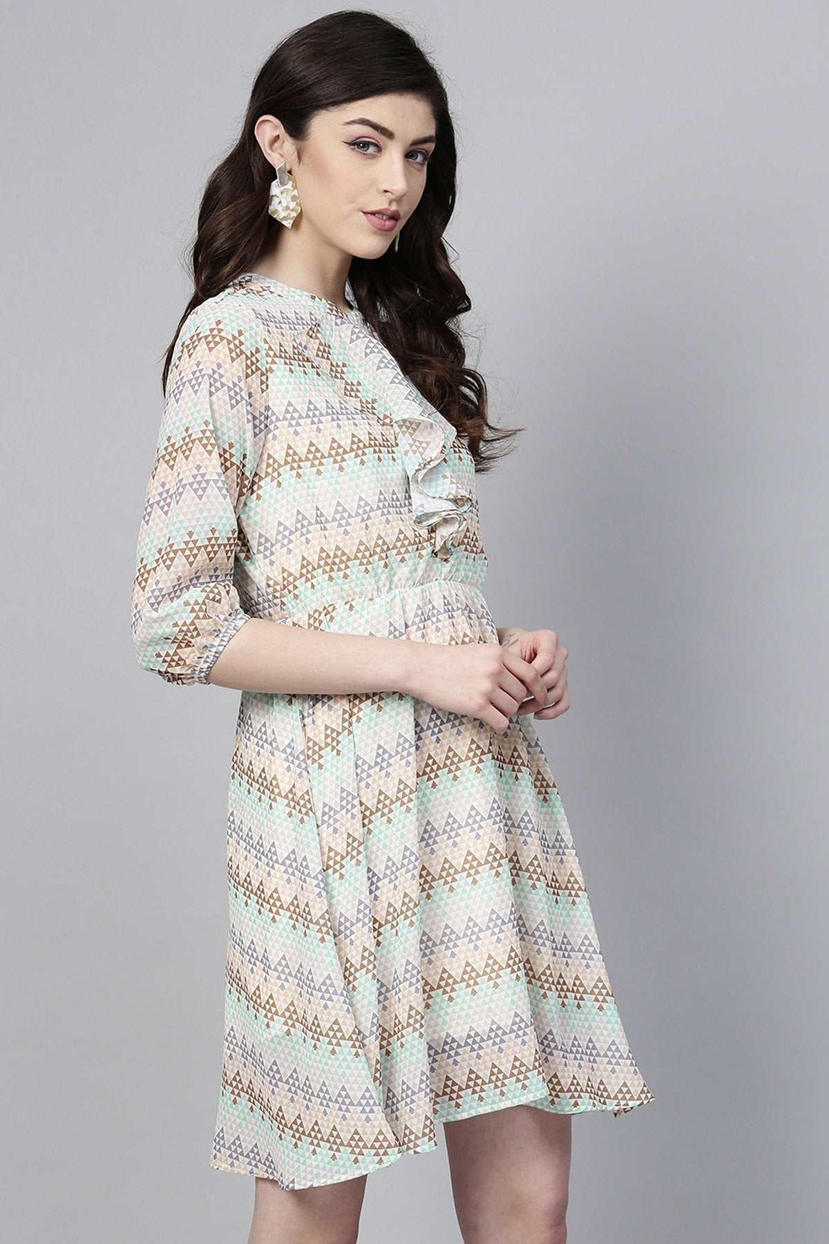 Women's Geometric Pattern Skater Dress