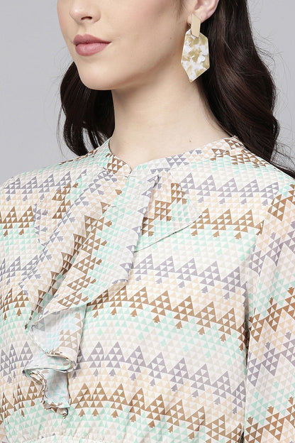 Women's Geometric Pattern Skater Dress
