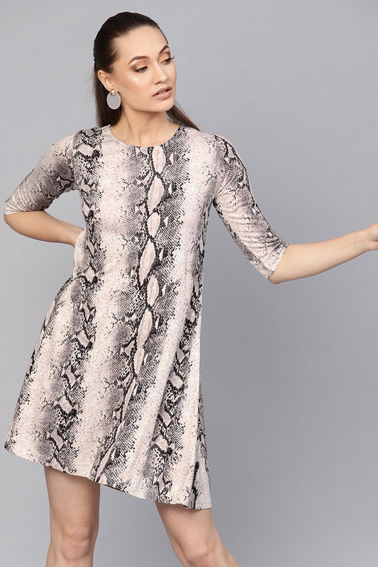 Women's Off White Python Tent Dress