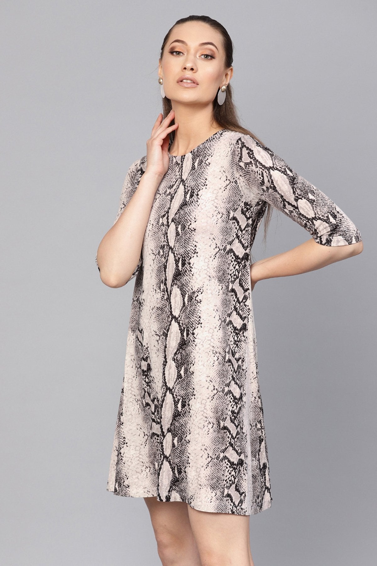 Women's Off White Python Tent Dress
