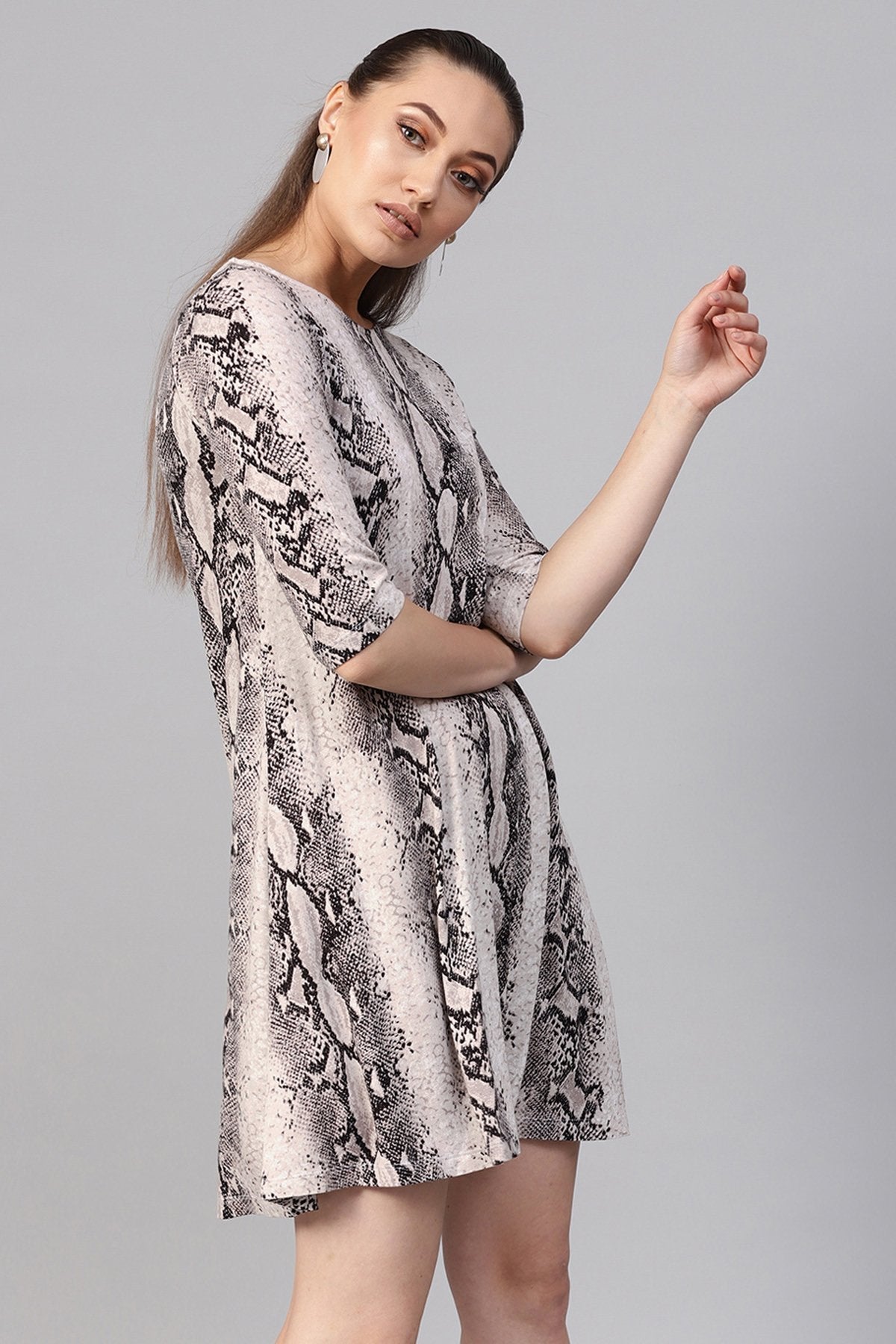 Women's Off White Python Tent Dress