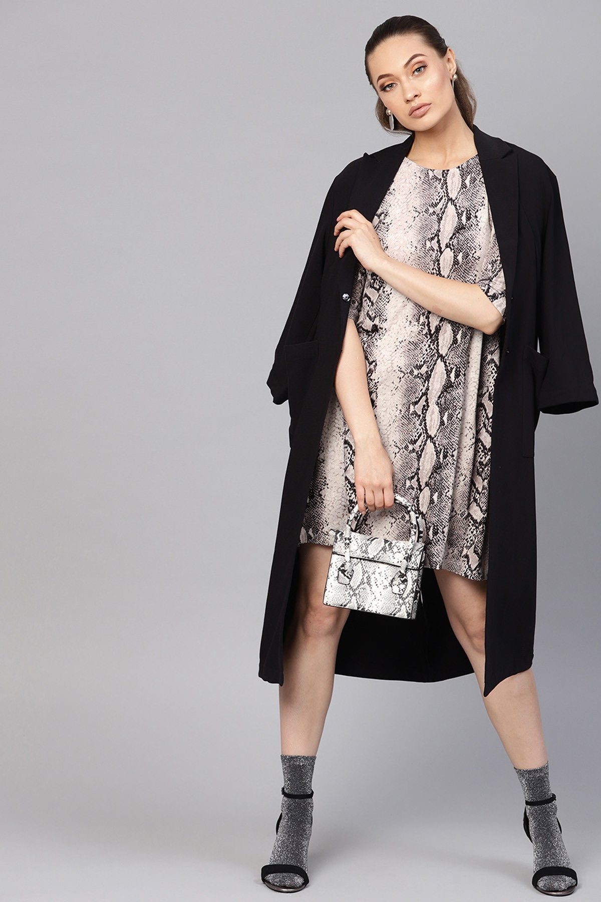 Women's Off White Python Tent Dress