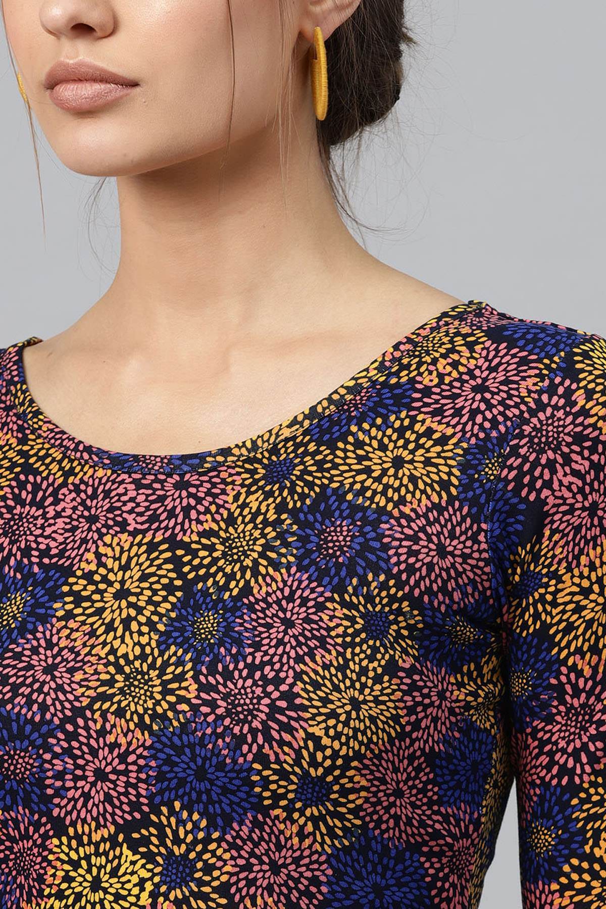 Women's Multi Floral Flared Midi