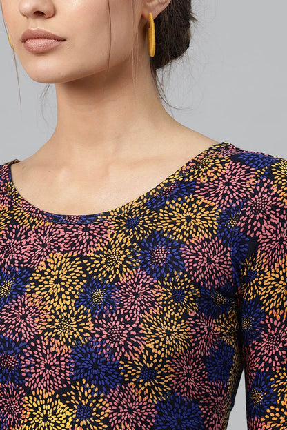 Women's Multi Floral Flared Midi