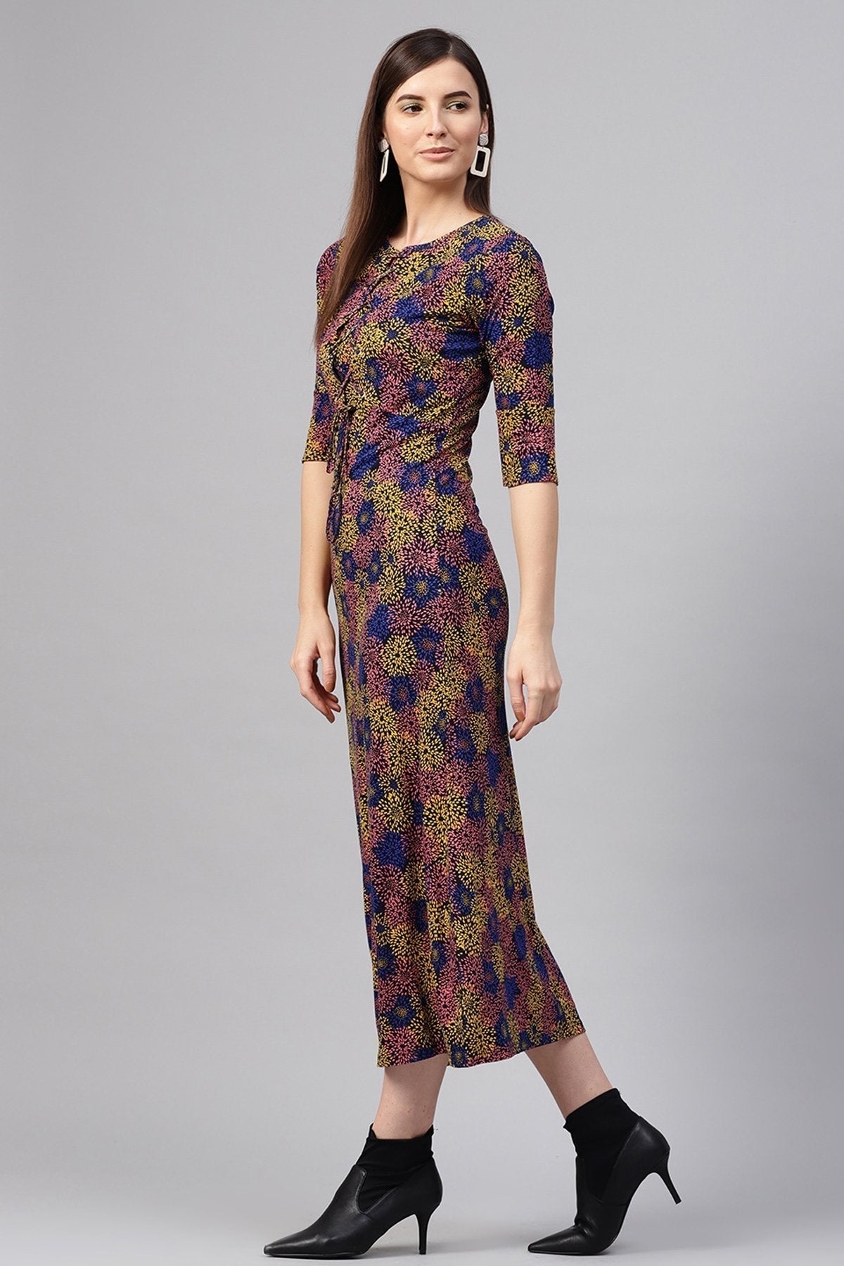 Women's Multi Floral Eyelet Detail Maxi
