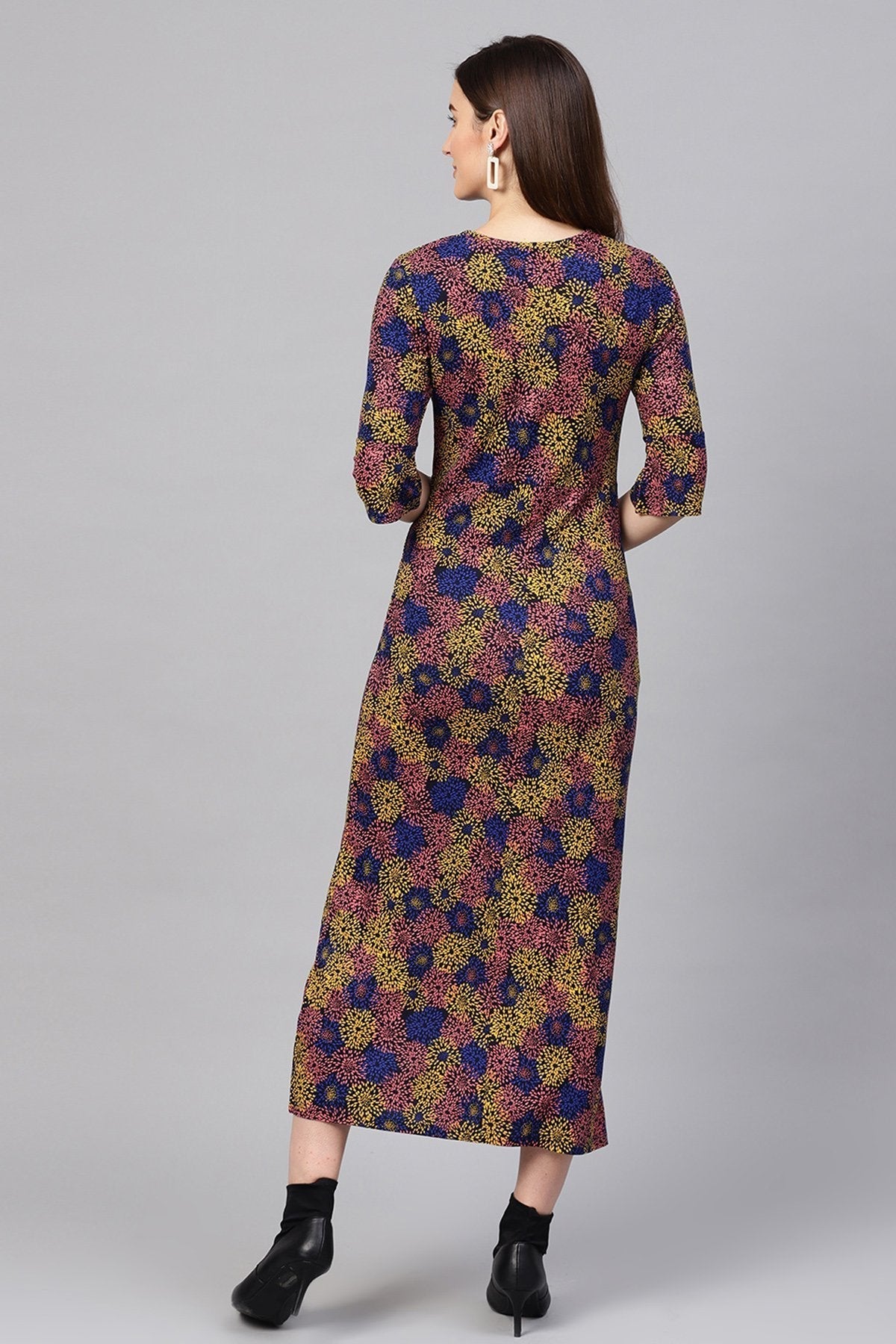 Women's Multi Floral Eyelet Detail Maxi
