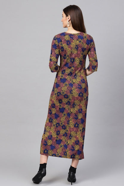 Women's Multi Floral Eyelet Detail Maxi