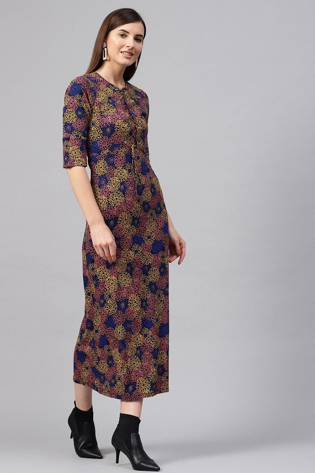 Women's Multi Floral Eyelet Detail Maxi