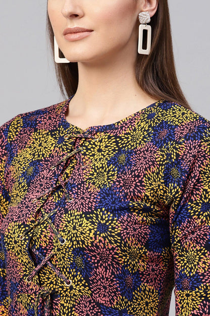Women's Multi Floral Eyelet Detail Maxi
