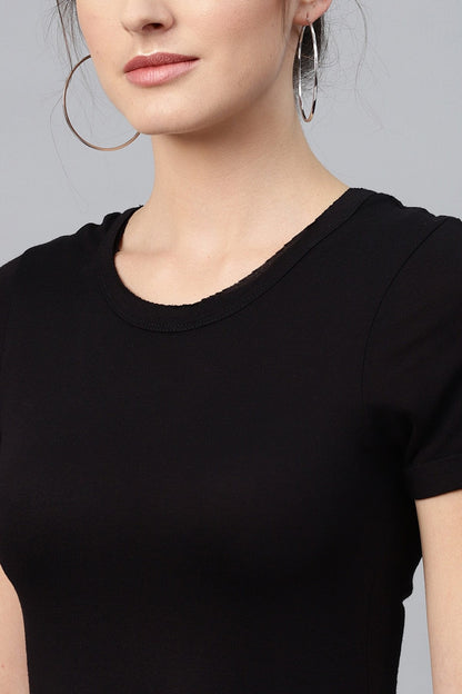 Women's Black Back Criss Cross Neck Maxi