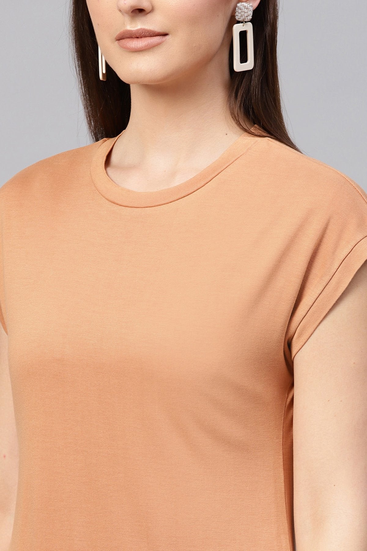 Women's Brown Frill Hem Dress