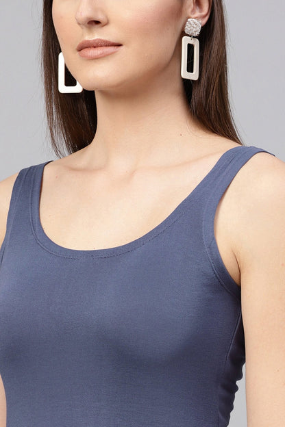 Women's Indigo Back Knot Cutout Dress