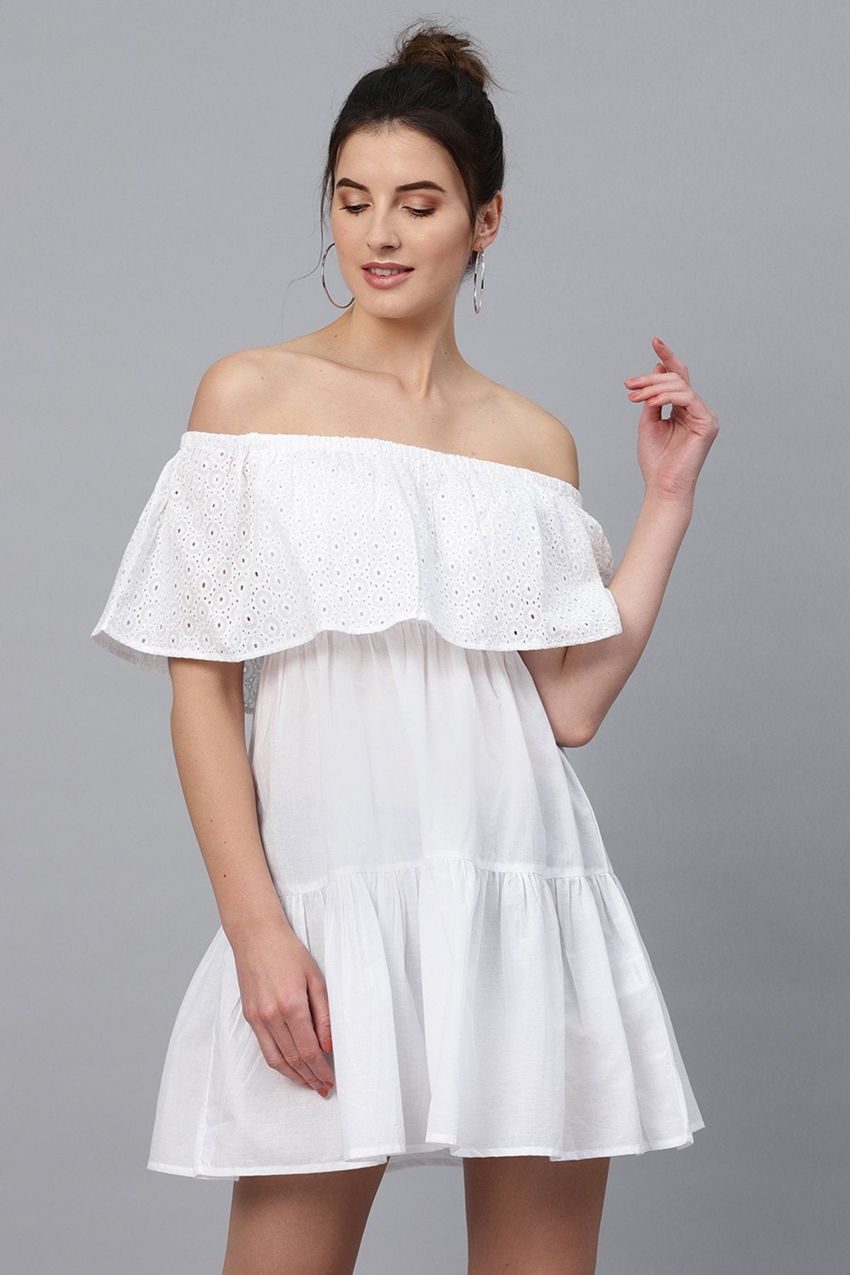 Women's Shifley Layered White Dress