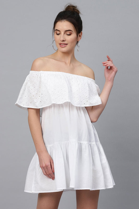 Women's Shifley Layered White Dress