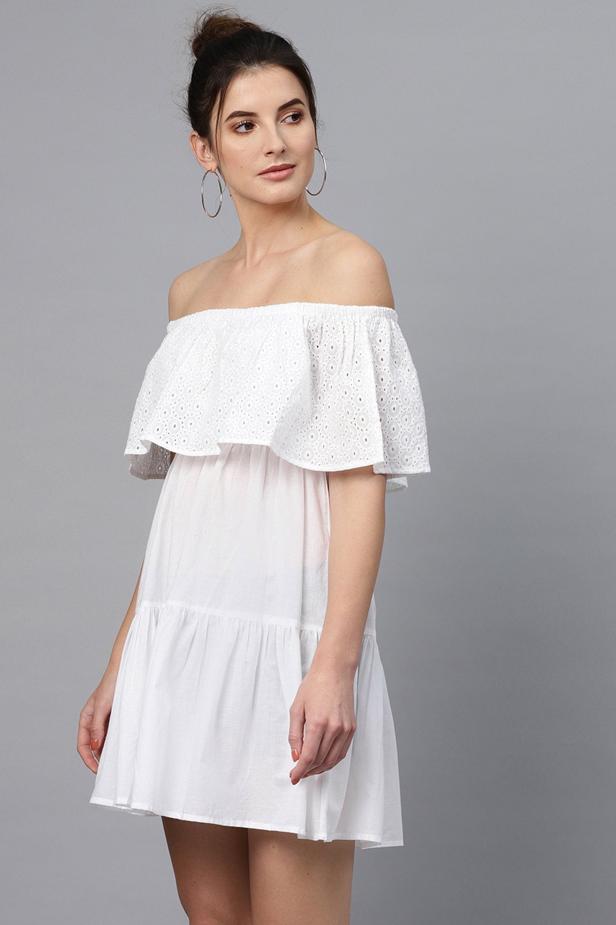 Women's Shifley Layered White Dress