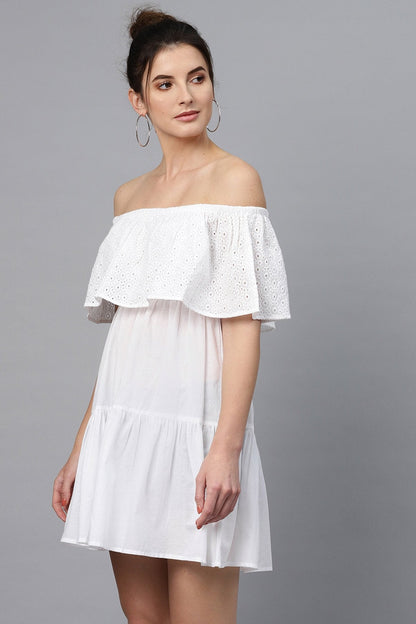 Women's Shifley Layered White Dress