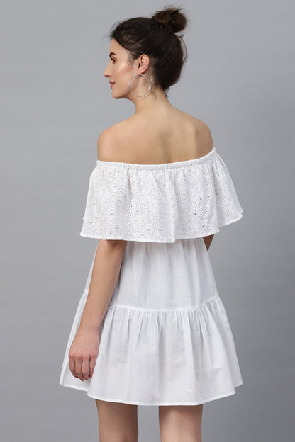 Women's Shifley Layered White Dress